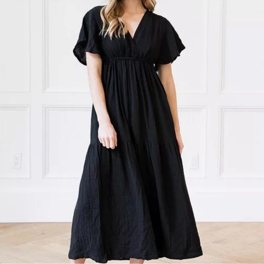 Cozy Earth Boardwalk Breeze Black Maxi Dress